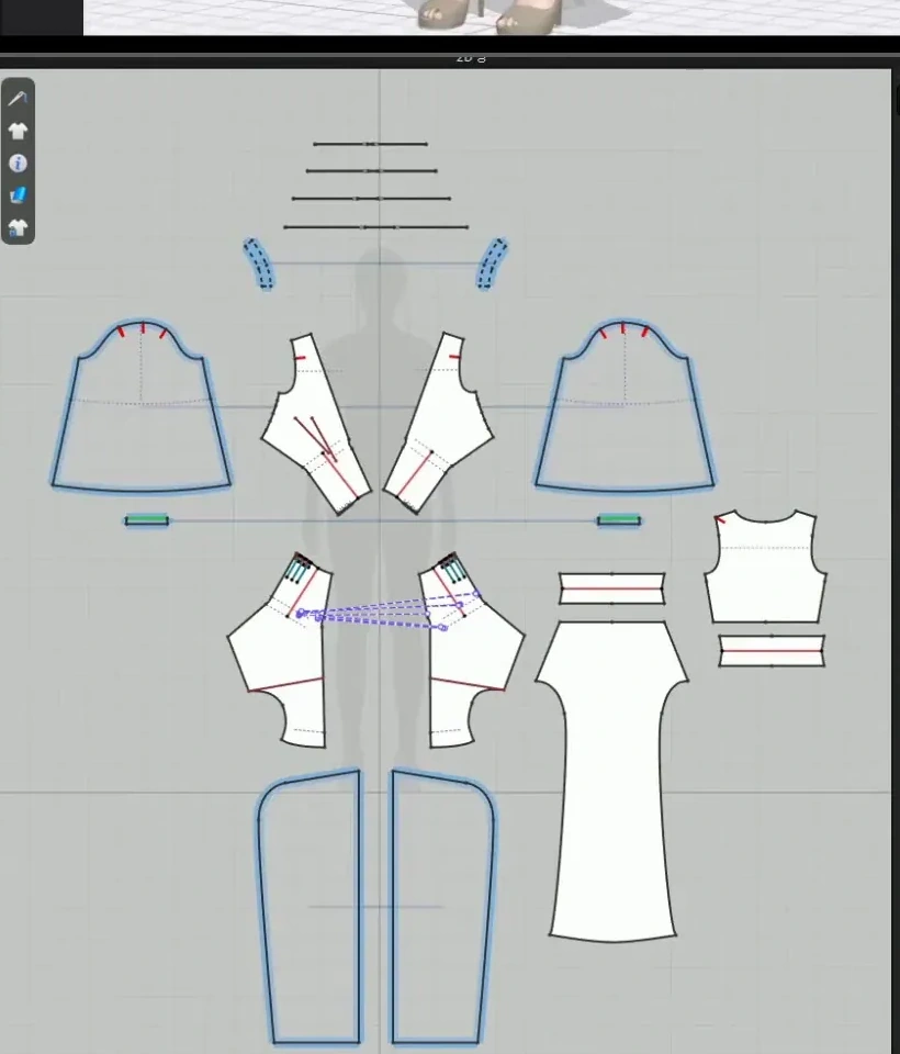 Opal Dress 2D pattern construction